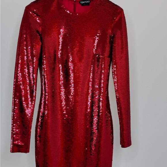 tom ford red sequin dress Tom Ford's Orgy of Glitz